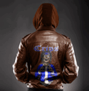 Ligerking Jacket - Crips Gang Handsign Zipper Leather Jacket A31