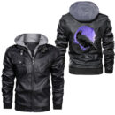 Ligerking -Crow Raven Viking Valhalla Berserker Nordic Norse Mythology Leather Jacket A35