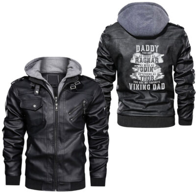 Ligerking -Dark Art Red Moon Norse Viking Raven Gothic Black Crow Leather Jacket A35