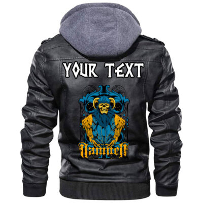 (Custom) Ligerking - Crows Scandinavian Runes Leather Jacket A35