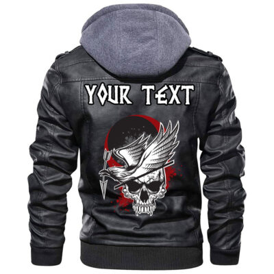 (Custom) Ligerking - Dead Skull With Crow Leather Jacket A35