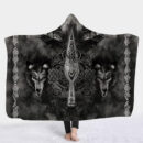 Ligerking Hooded Blanket - Double Wolf With Double Raven and Gungnir A35