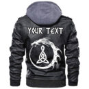 (Custom) Ligerking - Dragon and Valknut Leather Jacket A35