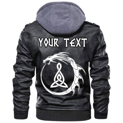 (Custom) Ligerking - Dragon and Valknut Leather Jacket A35