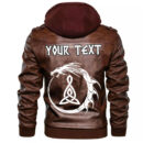 (Custom) Ligerking - Dragon and Valknut Leather Jacket A35