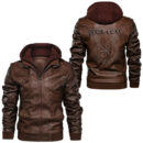 Ligerking - Circle Two Axe Leather Jacket A95