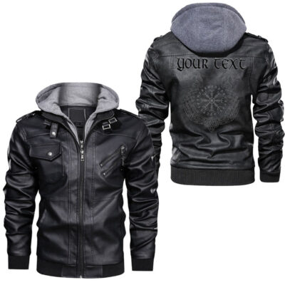 Ligerking - Circle Two Axe Leather Jacket A95