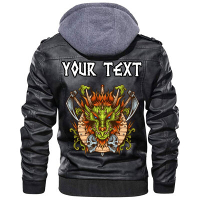 (Custom) Ligerking - Dragon Ancient Sacral Sign Of Celts Leather Jacket A35