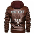 (Custom) Ligerking - Dragon Shield With Crossing Swords Leather Jacket A35