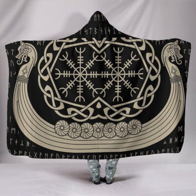 Ligerking Hooded Blanket - Dragon Viking Ship A35