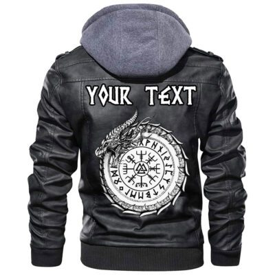 Ligerking - Viking Fenrir Norse 3D Zip Leather Jacket A31