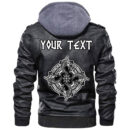 (Custom) Ligerking - Drakkar and Vegvisir Leather Jacket A35