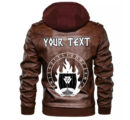 (Custom) Ligerking - Drakkar In Circle Of Ancient Leather Jacket A35