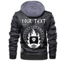 (Custom) Ligerking - Drakkar In Circle Of Ancient Leather Jacket A35