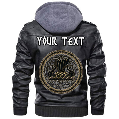 (Custom) Ligerking - Drakkar Ship Leather Jacket A35