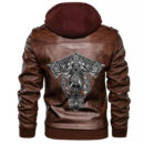 Ligerking - Skoll and Hati Tattoo Style Leather Jacket A35
