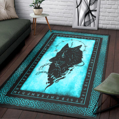 Ligerking Area Rug - Fenrir Break the Chain Cyan Area Rug A35