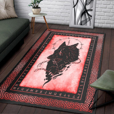 Ligerking Area Rug - Fenrir Break the Chain Red Area Rug A35
