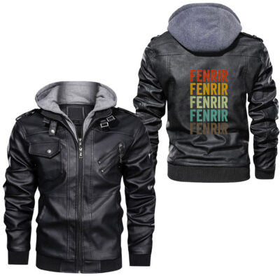 Ligerking - Fenrir Norse Wolf Ragnarok Wolf Leather Jacket A35