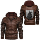 Ligerking - Fenrir the Wolf of Odin for Wolf Lover with Fenrir Wolf Leather Jacket A35