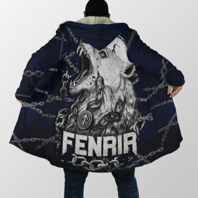 Ligerking Clothing - Viking Premium Cloak - Fenrir With Chains Background A35