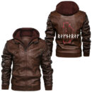 Ligerking - Fenrir Wolf Norse Mythology Viking Odin Thor Tee Leather Jacket A35