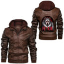Ligerking - Fenrir Wolf Vargr Viking Norse Mythology Warg Myth Animal Leather Jacket A35