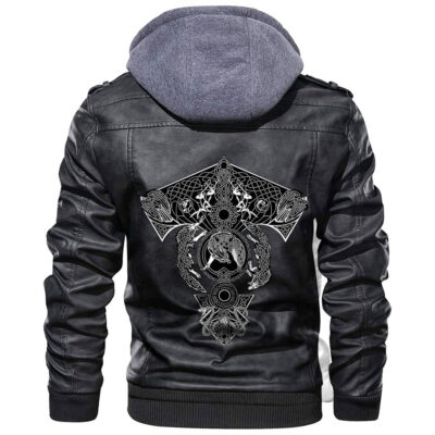 Ligerking - Skoll and Hati Tattoo Style Leather Jacket A35