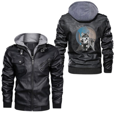 Ligerking -Fenrir Wolf Better To Be a Wolf of Odin Than a Lamb of God Leather Jacket A35