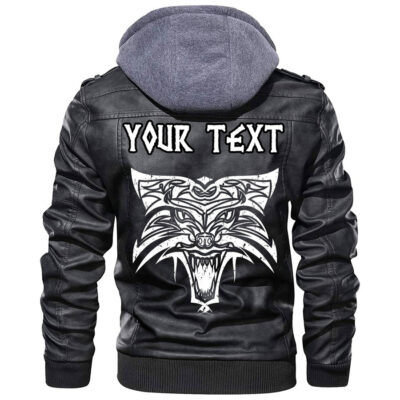 (Custom) Ligerking - Fenrir Wolf Tattoo Style Leather Jacket A35