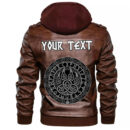 (Custom) Ligerking - Fenrir Wolf and Old Runes Leather Jacket A35