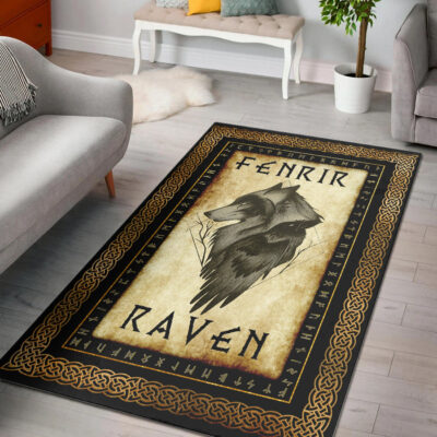 Ligerking Area Rug - Fenrir and Raven Area Rug A35