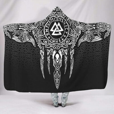 Ligerking Hooded Blanket - Fenrir and Valknut Tatoo A35