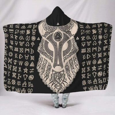 Ligerking Hooded Blanket - Fenrir and Valknut and Rune A35