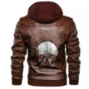 Ligerking - For Human Skull Leather Jacket A35
