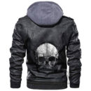 Ligerking - For Human Skull Leather Jacket A35