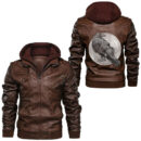 Ligerking - Funny Nordic Warrior Viking Beard Men Gift Viking Leather Jacket A35