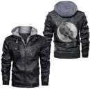 Ligerking - Funny Nordic Warrior Viking Beard Men Gift Viking Leather Jacket A35
