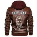 (Custom) Ligerking - God Odin With Two Ravens Leather Jacket A35