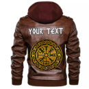 (Custom) Ligerking - Golden Odin's Celtic Raven Leather Jacket A35