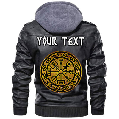 (Custom) Ligerking - Golden Odin's Celtic Raven Leather Jacket A35
