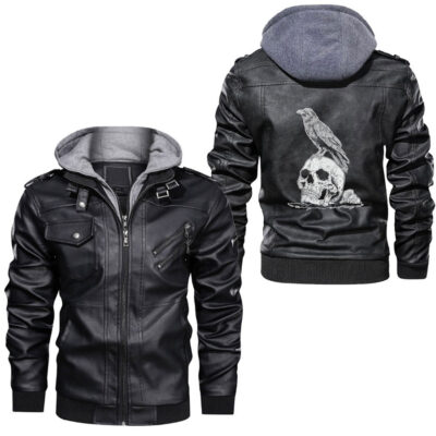 Ligerking - Horn of Odin White Leather Jacket A35