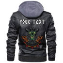(Custom) Ligerking - Great Dragon Head With Horns Leather Jacket A35