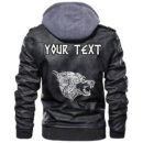 (Custom) Ligerking - Grizzly Bear Head With Ancient Pagan Valknut Leather Jacket A35