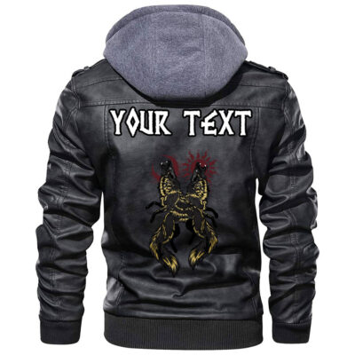 (Custom) Ligerking - Hati and Skoll, Runes Leather Jacket A35