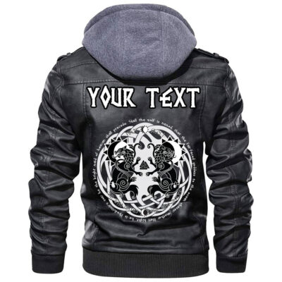(Custom) Ligerking - Hati and Skoll Sun And Moon Leather Jacket A35