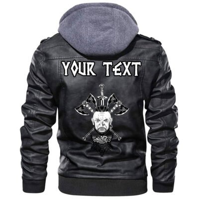 (Custom) Ligerking - Head Skull Axe Leather Jacket A35
