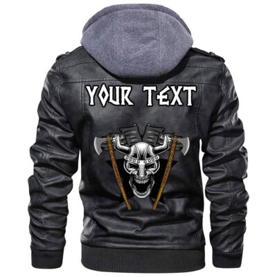 (Custom) Ligerking - Helmet Crossed Sword Leather Jacket A35