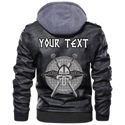 (Custom) Ligerking - Helmet Crossed Axes Leather Jacket A35