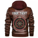 (Custom) Ligerking - Helm Of Awe Icelandic Magical Stave Leather Jacket A35